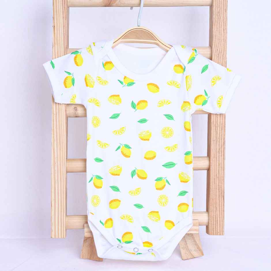 Moms Home Organic Cotton New Born Baby Summer Set | 0-3 Months | 7 Items | Lemon