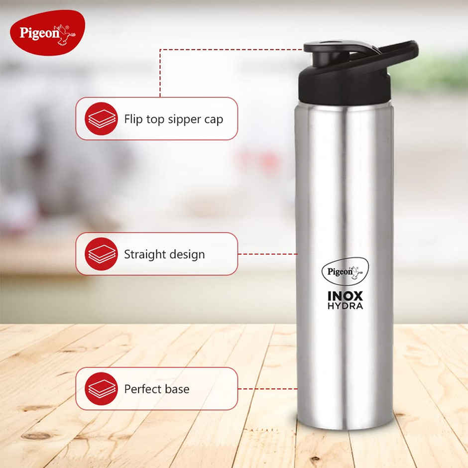 Pigeon Inox Hydra Stainless Steel Water Bottle | 900 ml | Pack of 2