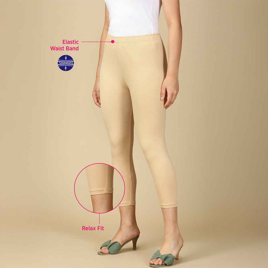 PYNK By Lux Cozi Super Soft 360 Stretch Premium Cotton Capri | Skin | Free Size