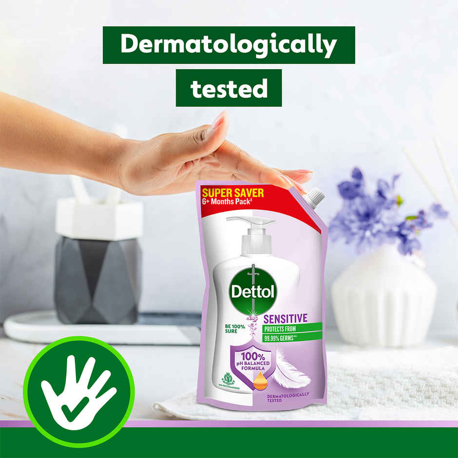 Dettol Sensitive Hand Wash Refill | Moisturizing Handwash | pH Balance | Gentle on Skin