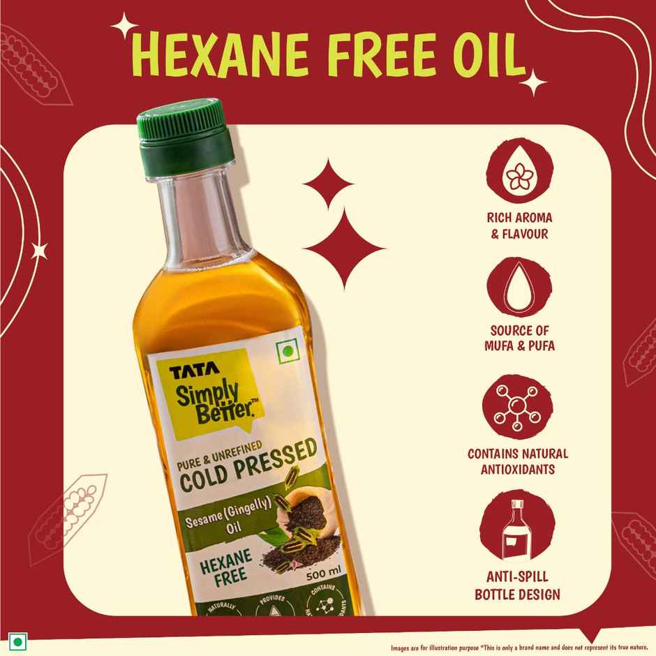 Tata Simply Better Sesame-Gingelly (Til) Cold Pressed Oil | Pure & Unrefined Oil