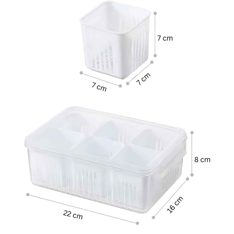 Zedak 6-in-1 Multipurpose Storage Plastic Container Set - White - 1 pc