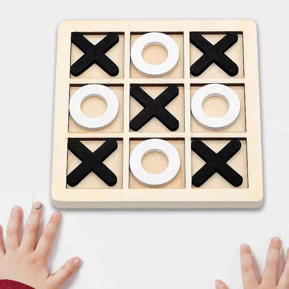 Fablue Multicolor Wooden Tic Tac Toe Xo Game - Cross And Zero Game Toy For Kids And Adults | Assorted