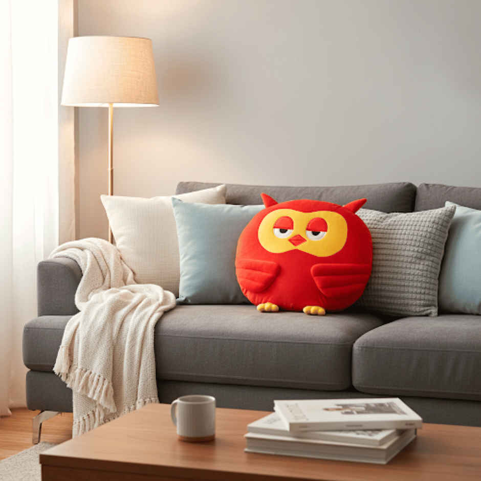 Toytales Cute Owl Cusion| Plushie Stuffed Bird Animal Toy | Toy For Kids | Soft Toy