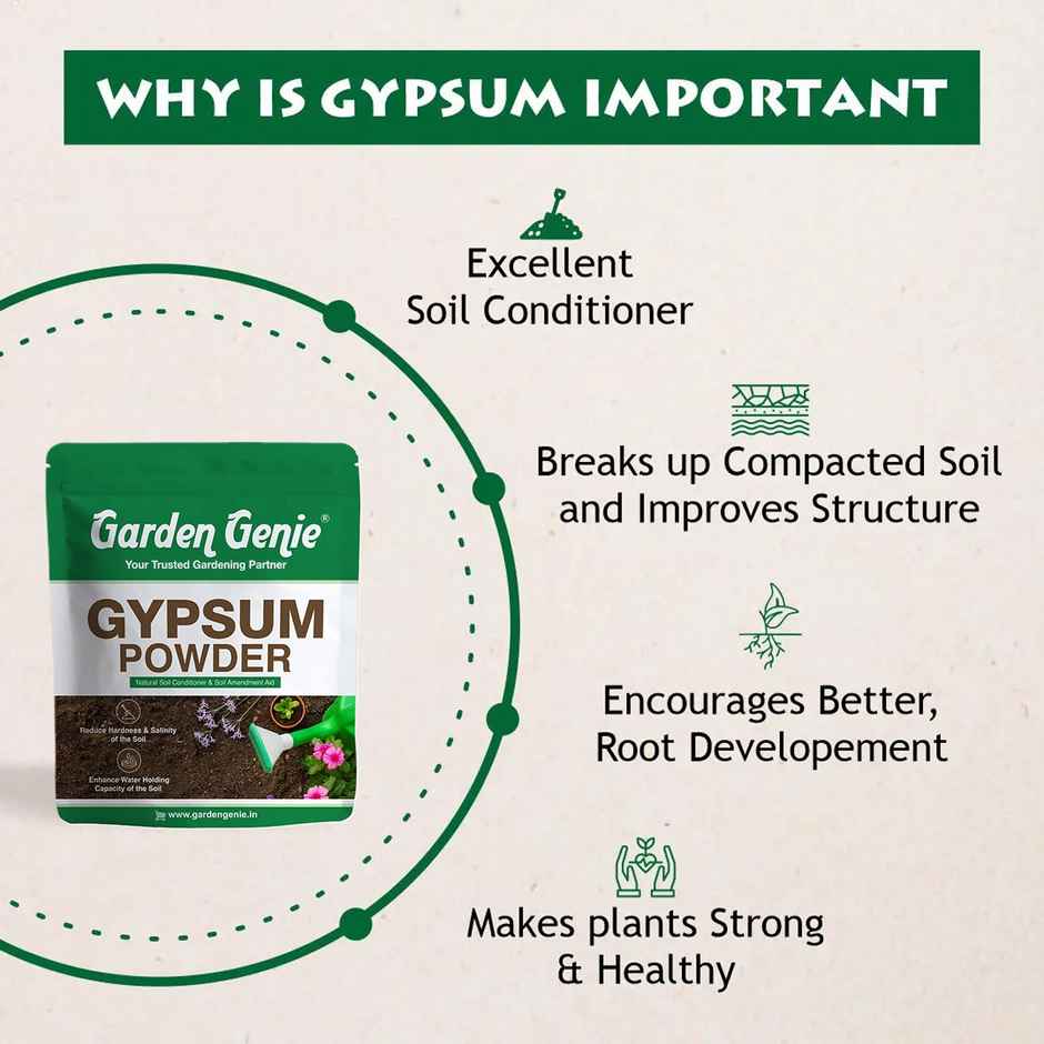 Garden Genie Gypsum Powder | Organic Plant Growth Fertiliser for Indoor and Outdoor Planters