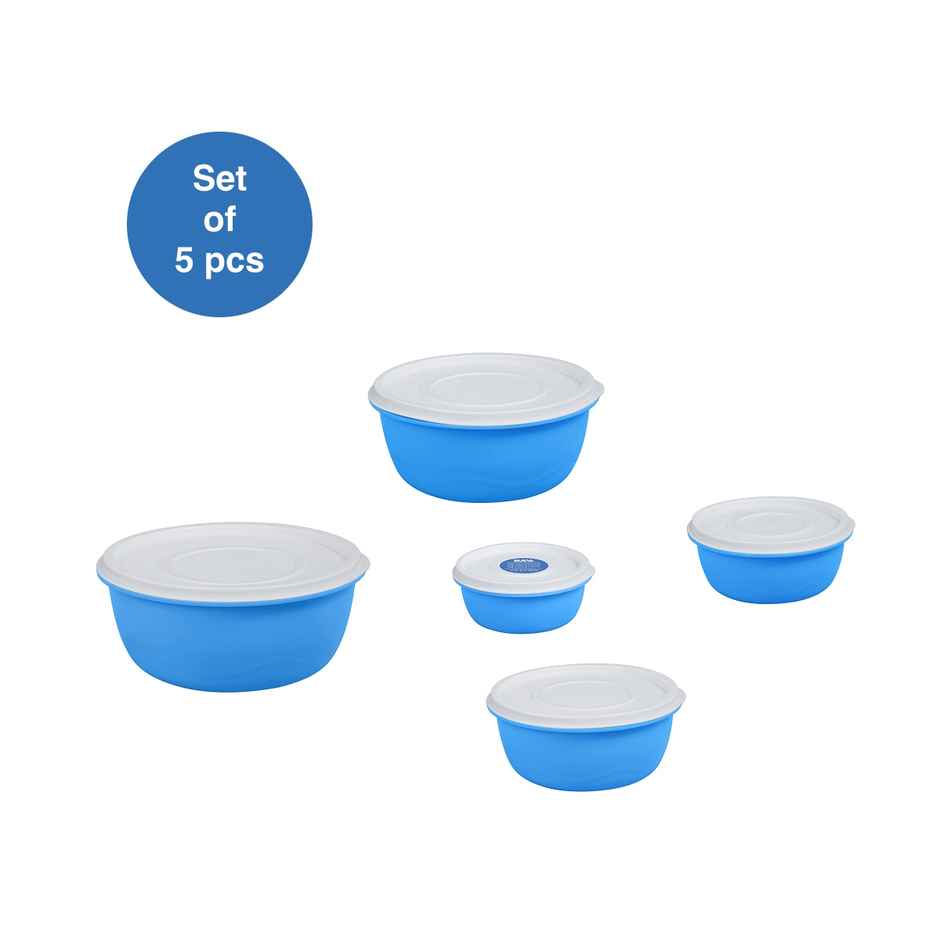 BAY6 Round Container Set With Lid - Blue 5pcs