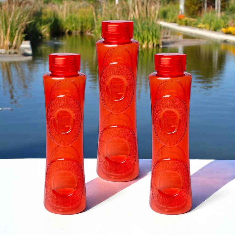 Topaz BPA-free Plastic Water Bottle | Set of 3 pcs, Each 1000 ml | Red