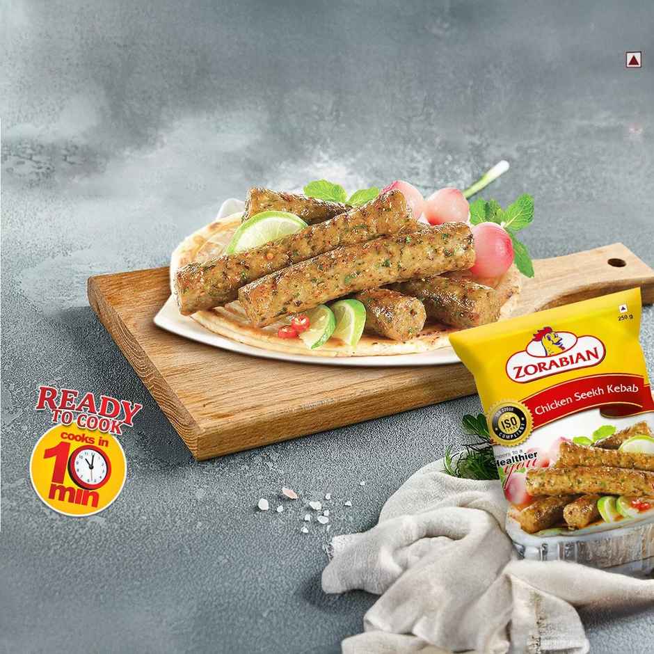 Zorabian Chicken Seekh Kebab | High Protein | No Added Preservatives | No Trans Fat | No MSG
