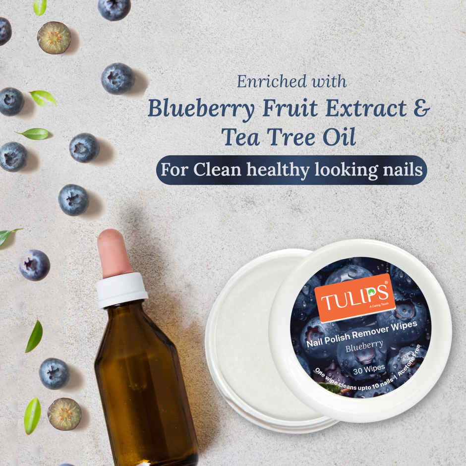 Tulips Blueberry Nail Polish Remover Wipes