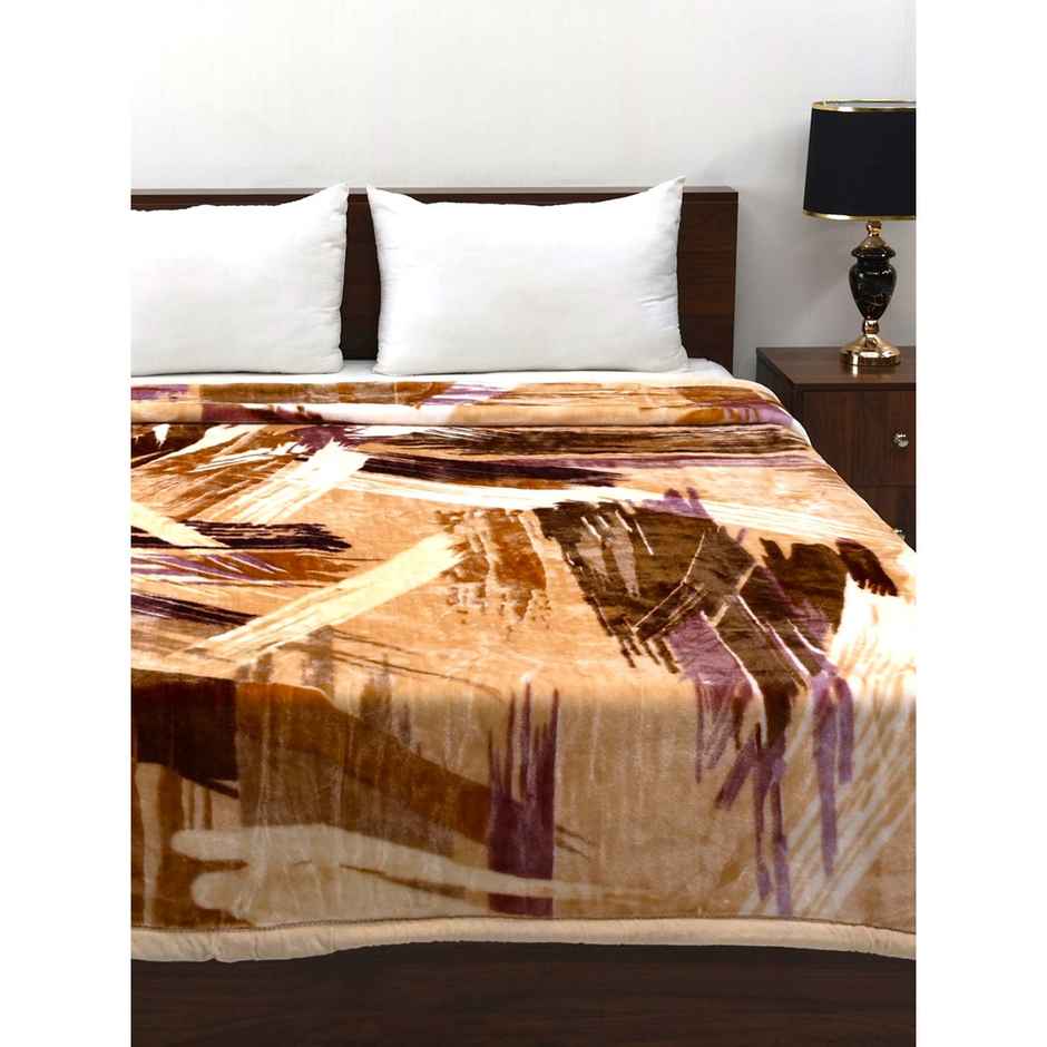 Signature 530 Gsm Polyester Brown Mind Winter Super Soft Double Bed Mink Blanket