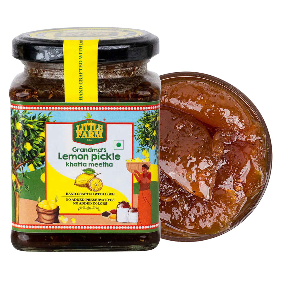 The Little Farm Co. Lemon Khatta Meetha Pickle | Achaar | Oil Free