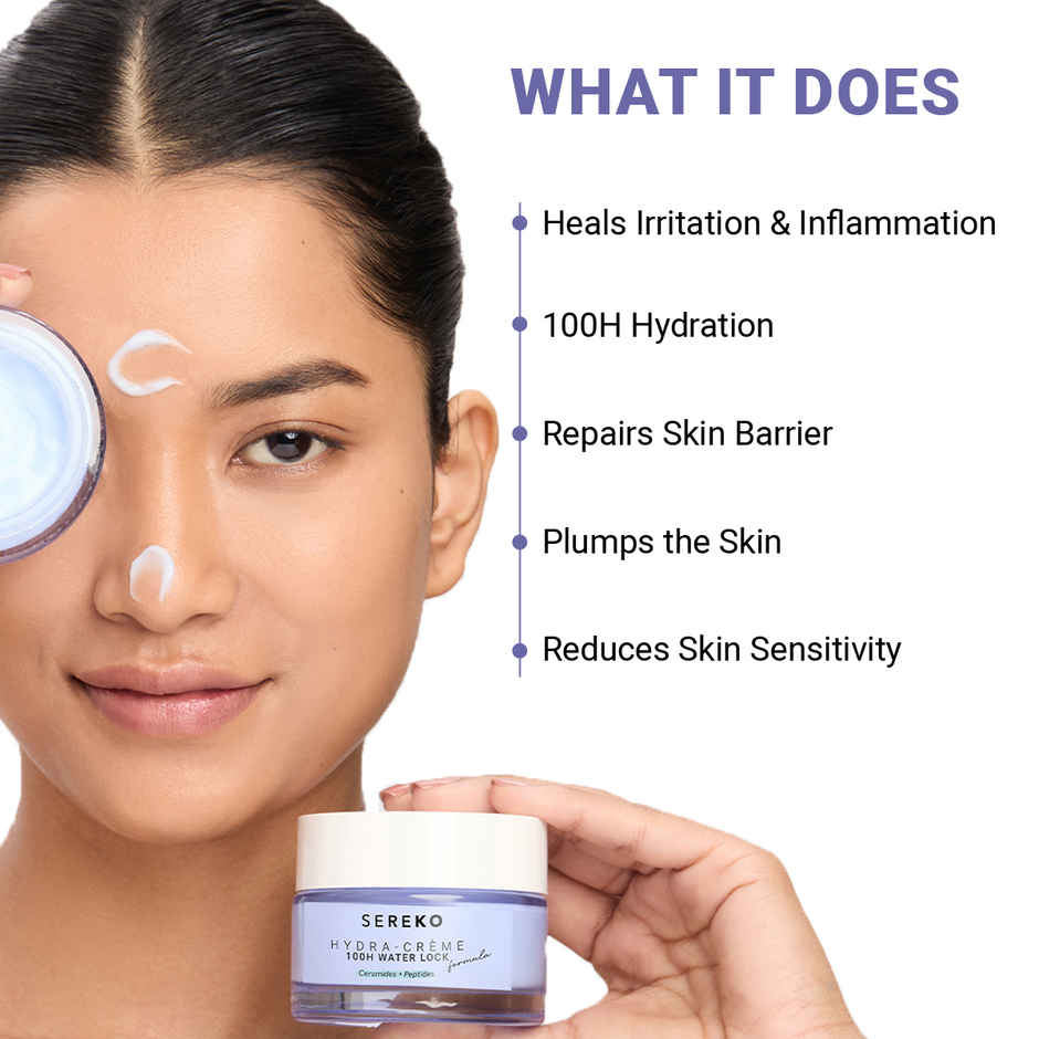 SEREKO HydraCreme 100H Water Lock Formula Ceramides&Peptides Barrier Repair Moisturizer
