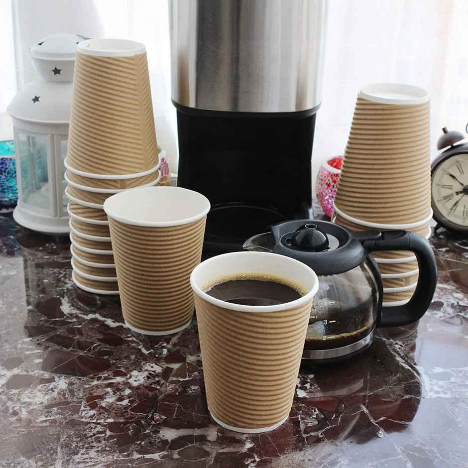 Disposable Rippled Paper Glass | 250 ml | Vinay Trading