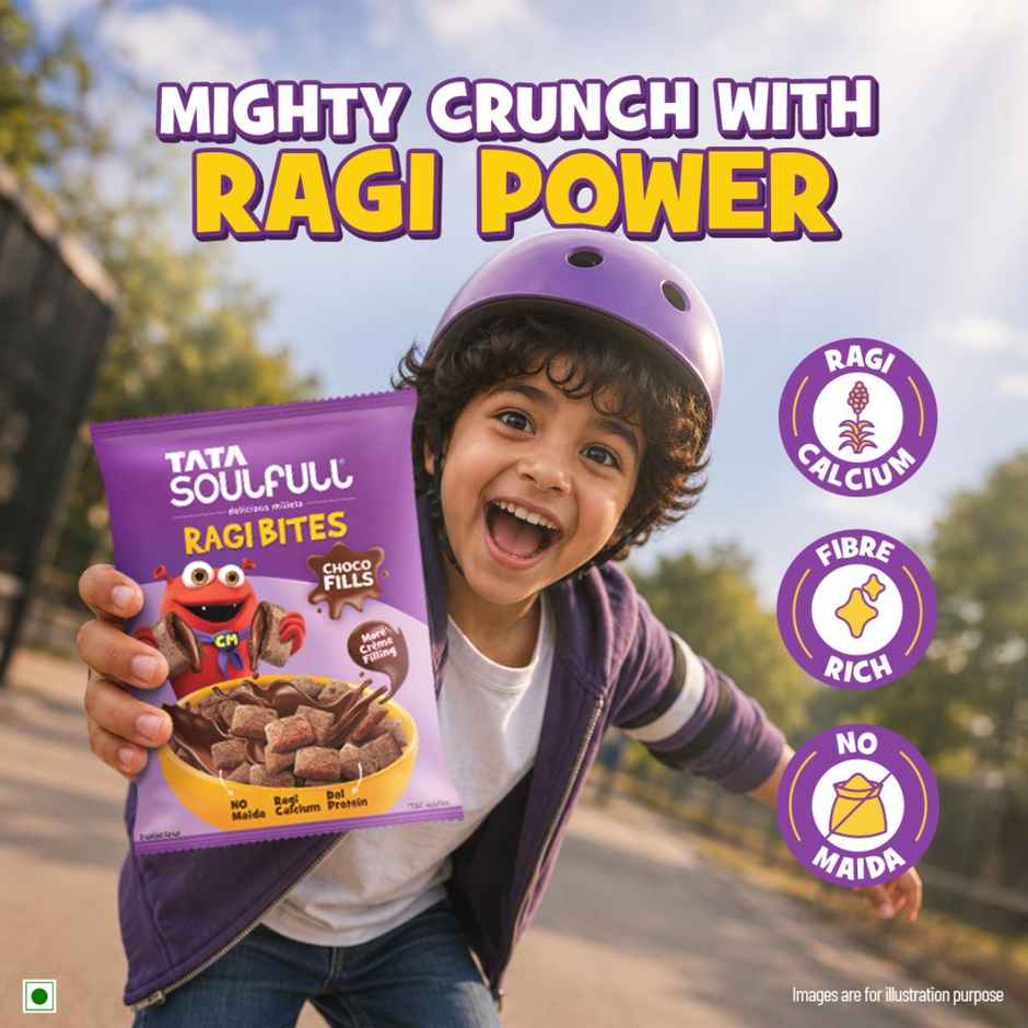 Tata Soulfull Ragi Bites Fills Combo - Chocos, Starwberry & Vanilla | Pack of 5