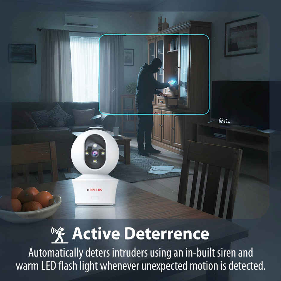 CP PLUS EZ-P34Q 3MP Wi-Fi PT Camera | 30M IR, Color Night Vision White LED & Google Home Support