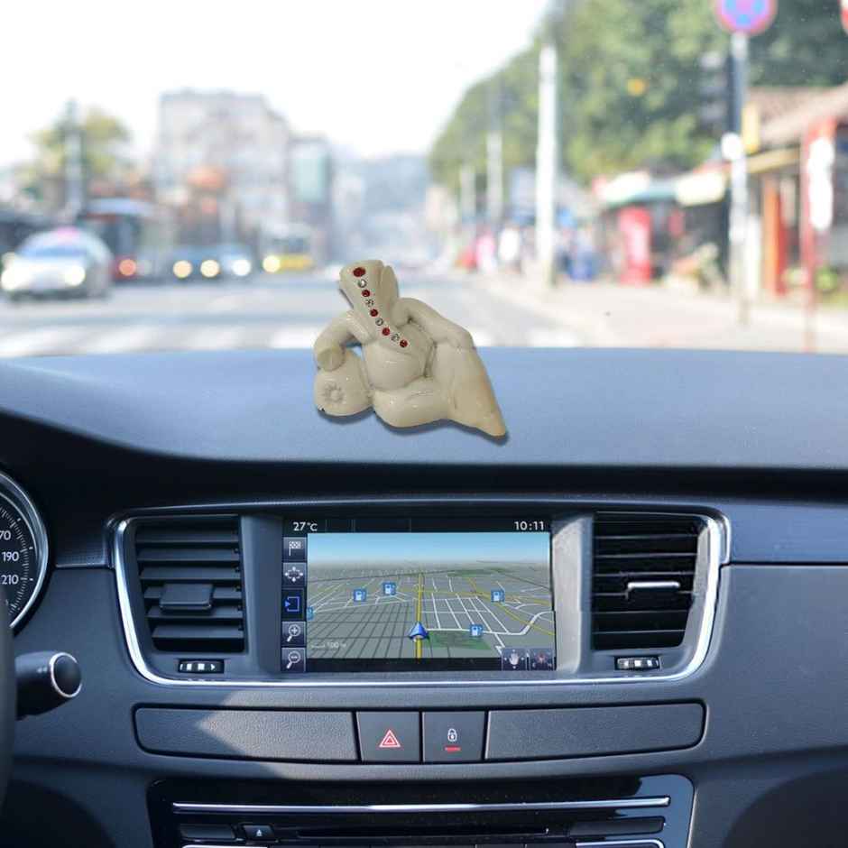 Lord Ganesha Idol For Car Dashboard | White | Sheen And Shine | Ganesh Chaturthi Specials