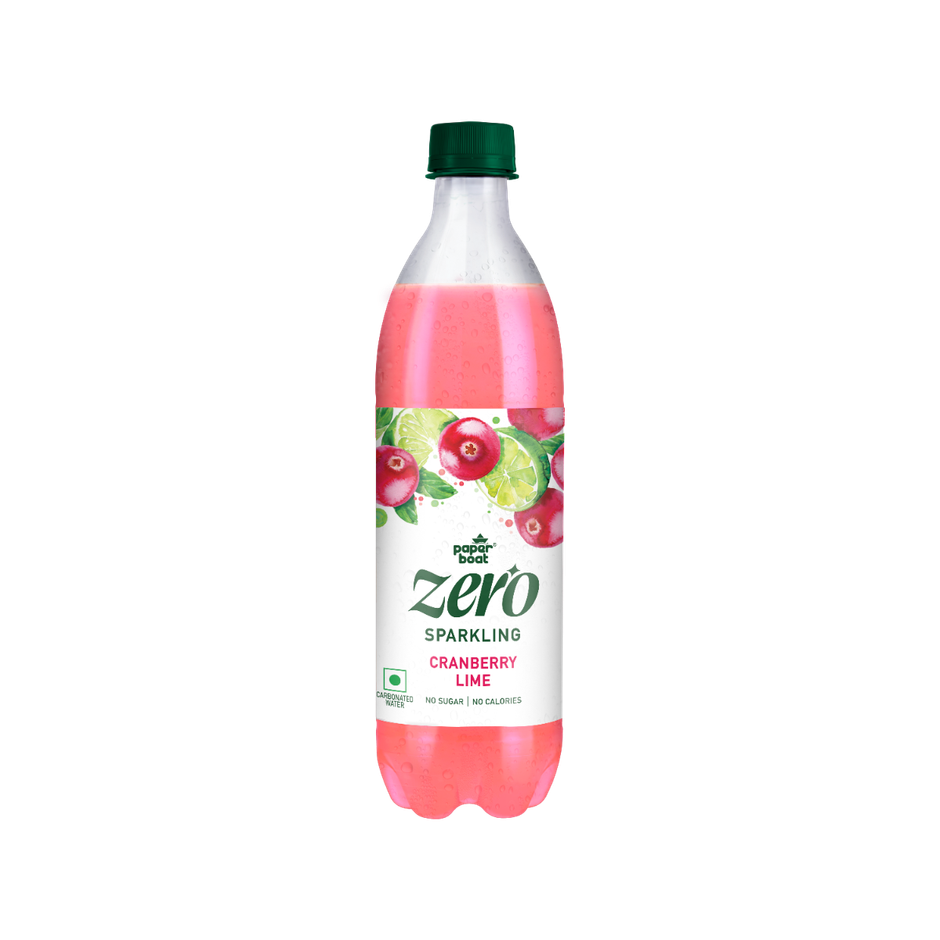 Paper Boat Zero Sugar Cranberry Lime Sparkling Water | Sugar Free Cold Drink