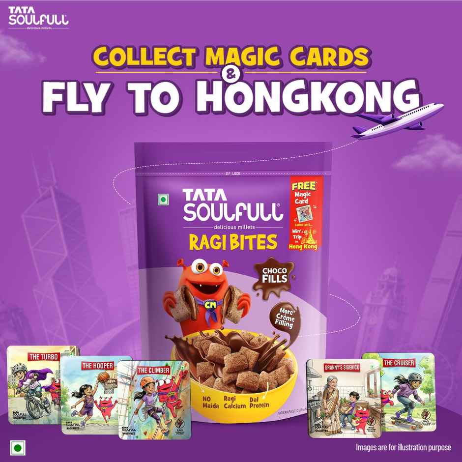 Tata Soulfull Ragi Bites Choco Fills, No Maida, More Cream Filling, Kids Cereal