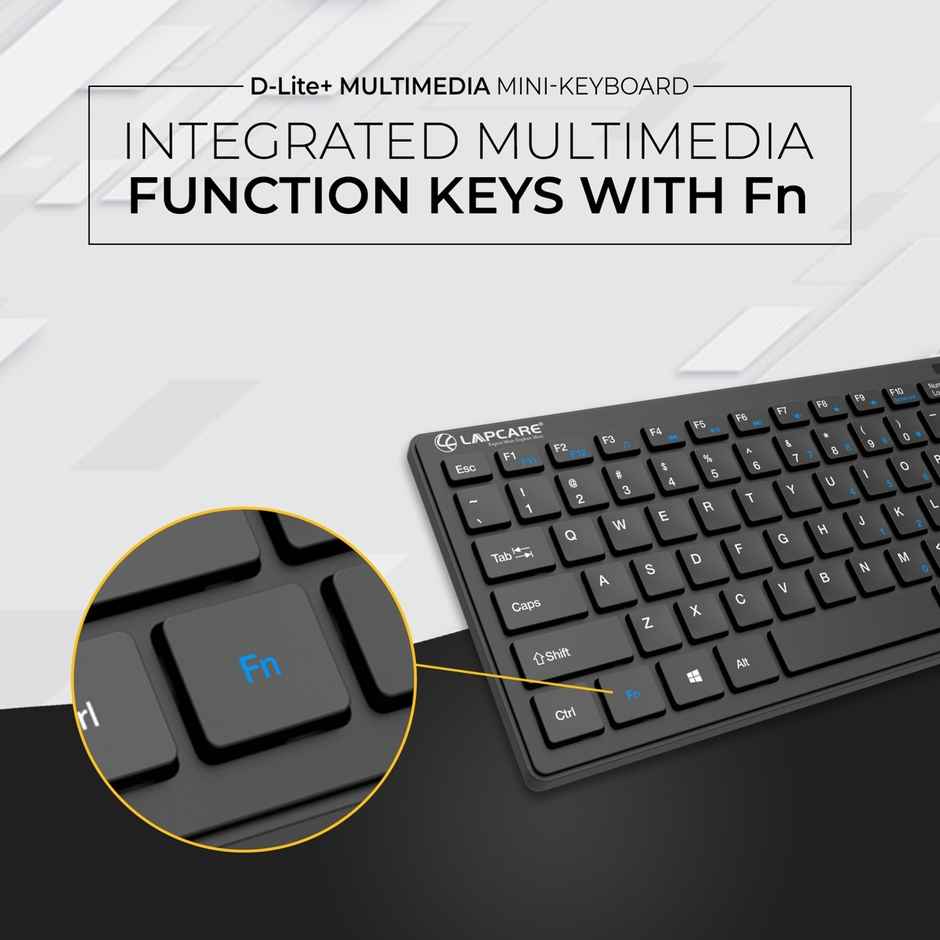 Lapcare Wired Mini Keyboard | 2.4 GHz | 87 Chocolate Keys | Compatible with Windows PC-Laptop-MAC