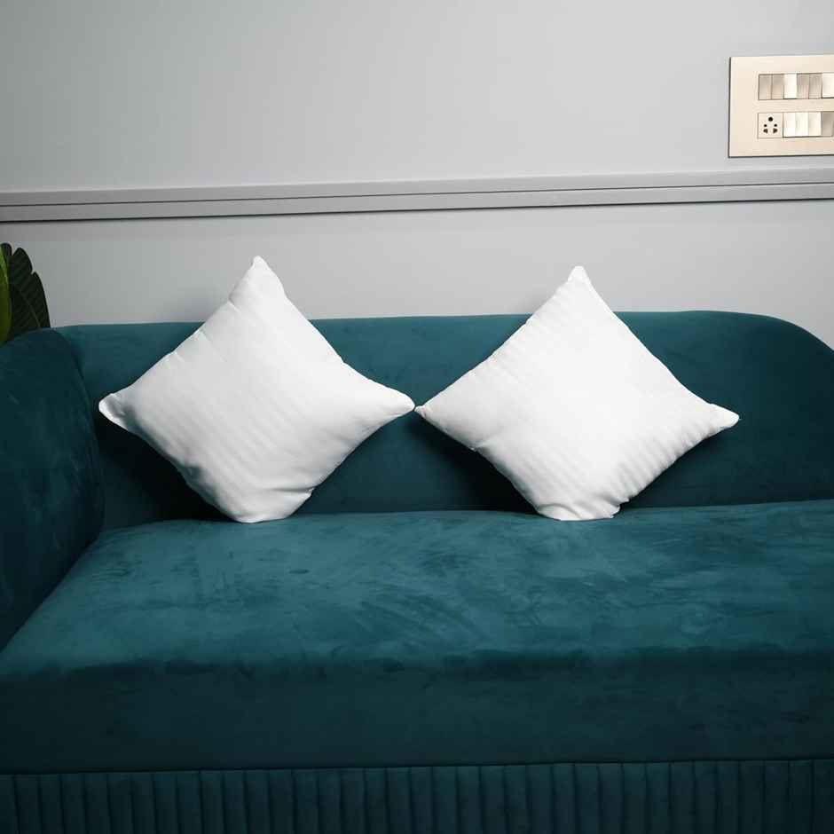 Kuber Industries Microfiber Cushion Pillow Filler|16x16 Inch|Pack of 2|White