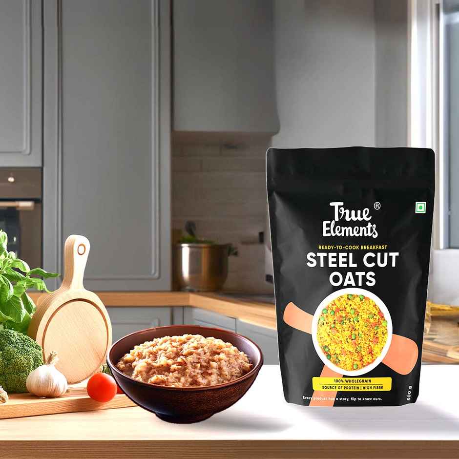 True Elements Steel Cut Oats | premium Wholegrain Oats | High Fibre | Daibetic Friendly