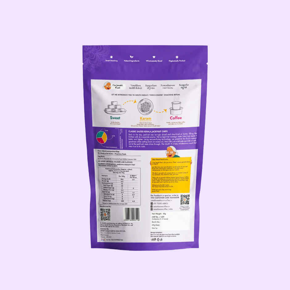 Sweet Karam Coffee Kerala Jackfruit Chips - Classic Salted - No Palm Oil