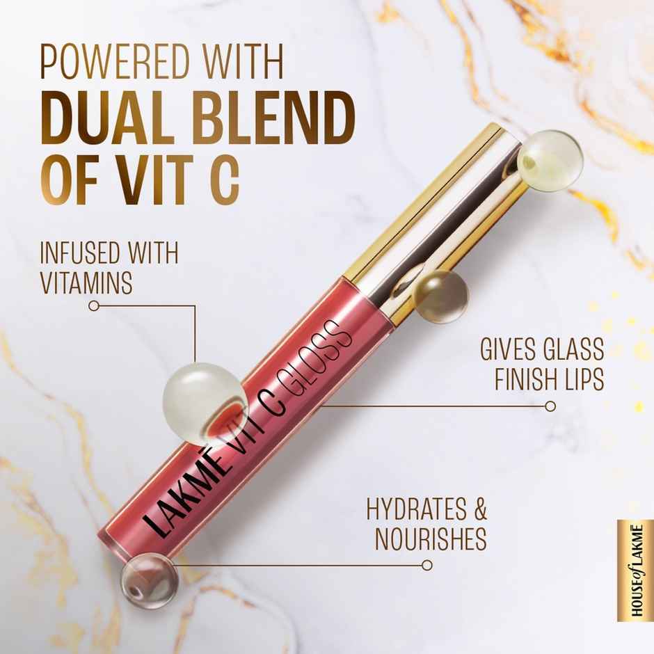 Lakme Superglowvit-C Gloss | Pechy Nude C2