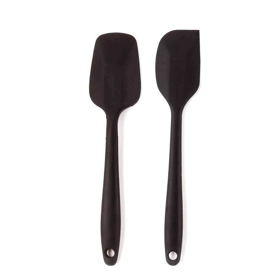 Capsicum Non Stick Premium Silicone Spatula & Spoonula, 11 inch Set of 2 (Multi Color)