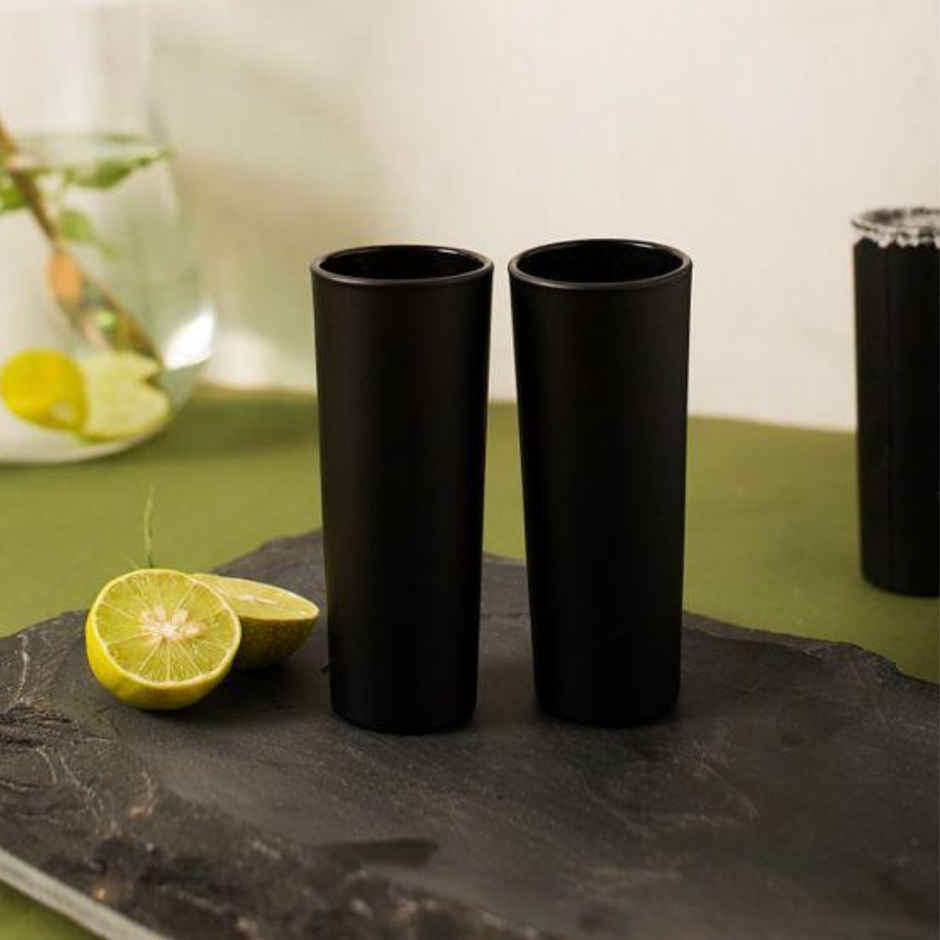 Black Tequila Shot Glasses | Set of 2 | Bar Box