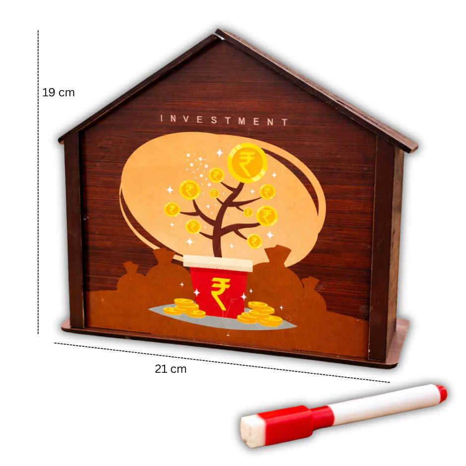 Fablue Wooden Home Saving Money Bank for Kids