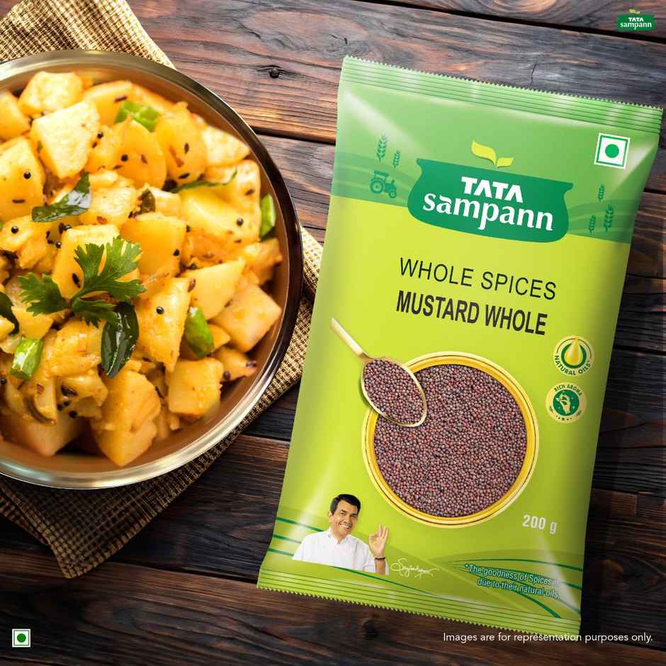 Tata Sampann Whole Spices Mustard Small Seeds, Pure & Natural Whole Spices, Rich Aroma,