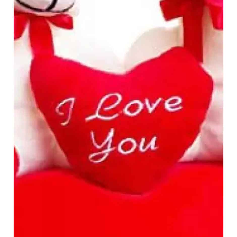 Dearjoy Teddy Couple Sitting On A Heart | 30 cm