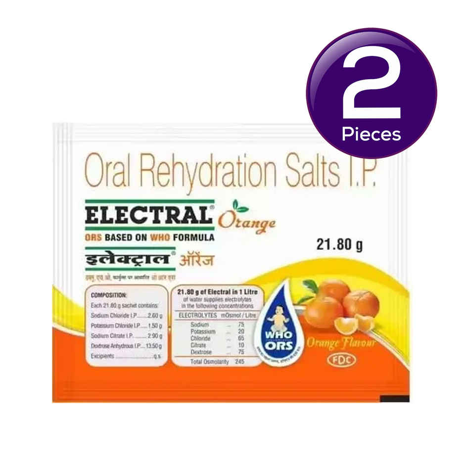 Electral Orange Flavour Powder 21.80Gm Combo