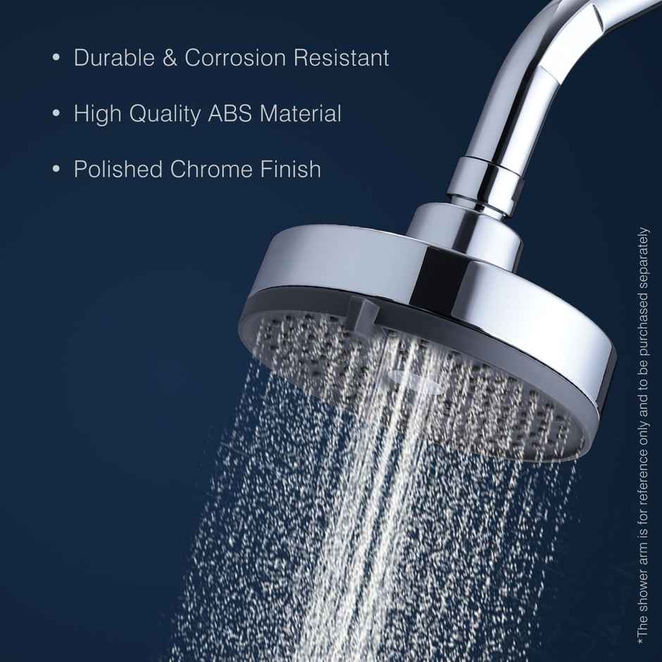 Hindware 3 Mode Overhead Shower without Arm, Rain, Mist & Combination Settings, Grey Finish