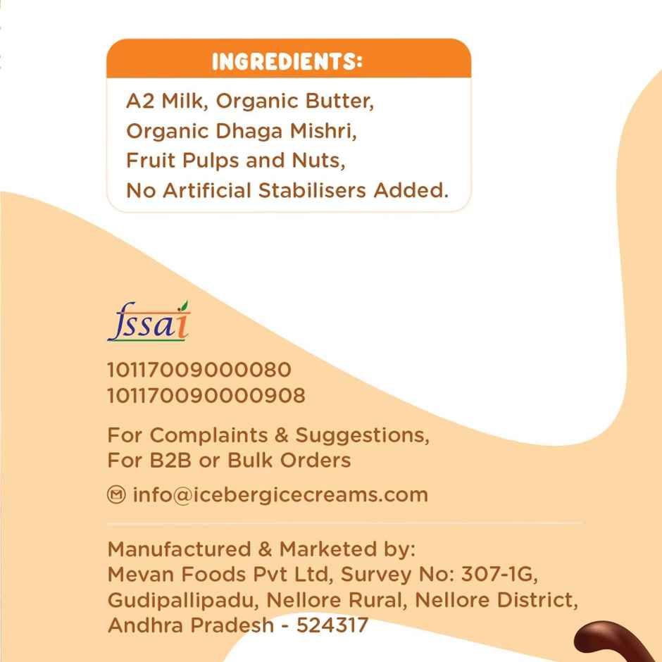 Iceberg Belgium Dark Chocolate Organic Ice Cream Tub