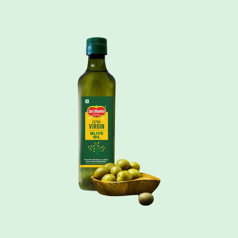 Del Monte Extra Virgin Olive Oil | Cold Pressed | Zero Cholesterol & Trans-Fat | 75% Mufa