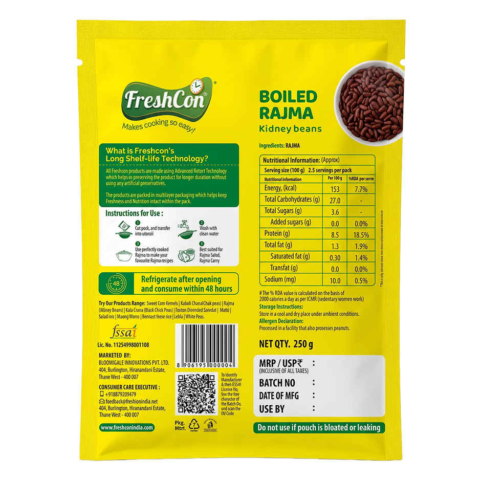 Freshcon Boiled Rajma | Kidney Beans