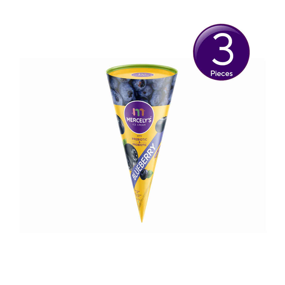 Mercelys Ice Cream Fruit Filled Cone Blueberry Combo   