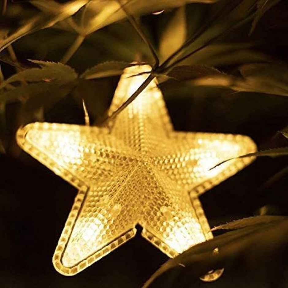 Desidiya Star Shaped Curtain String Lights - Warm White