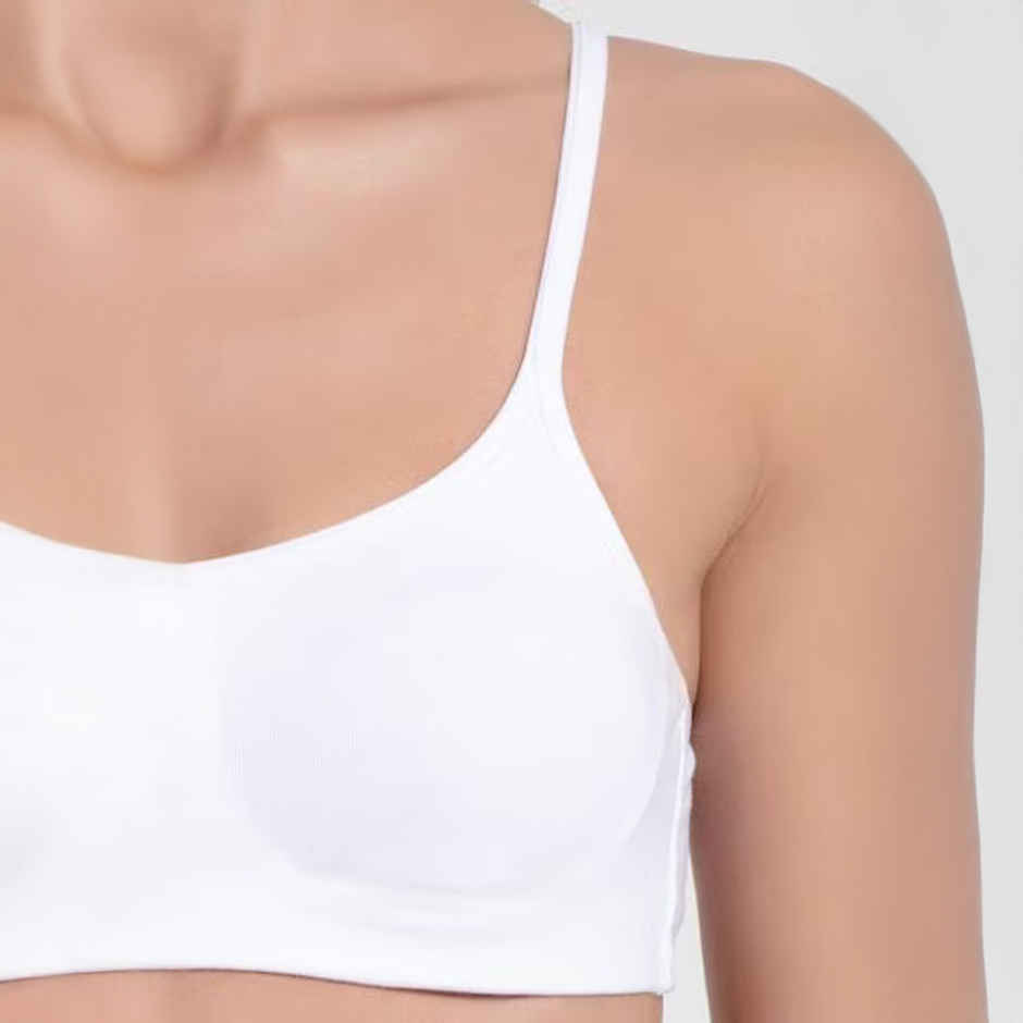 Jockey 1722 Women's Wirefree Non Padded Cotton | Medium Coverage | Concealed Shaper Panel | White - 36B