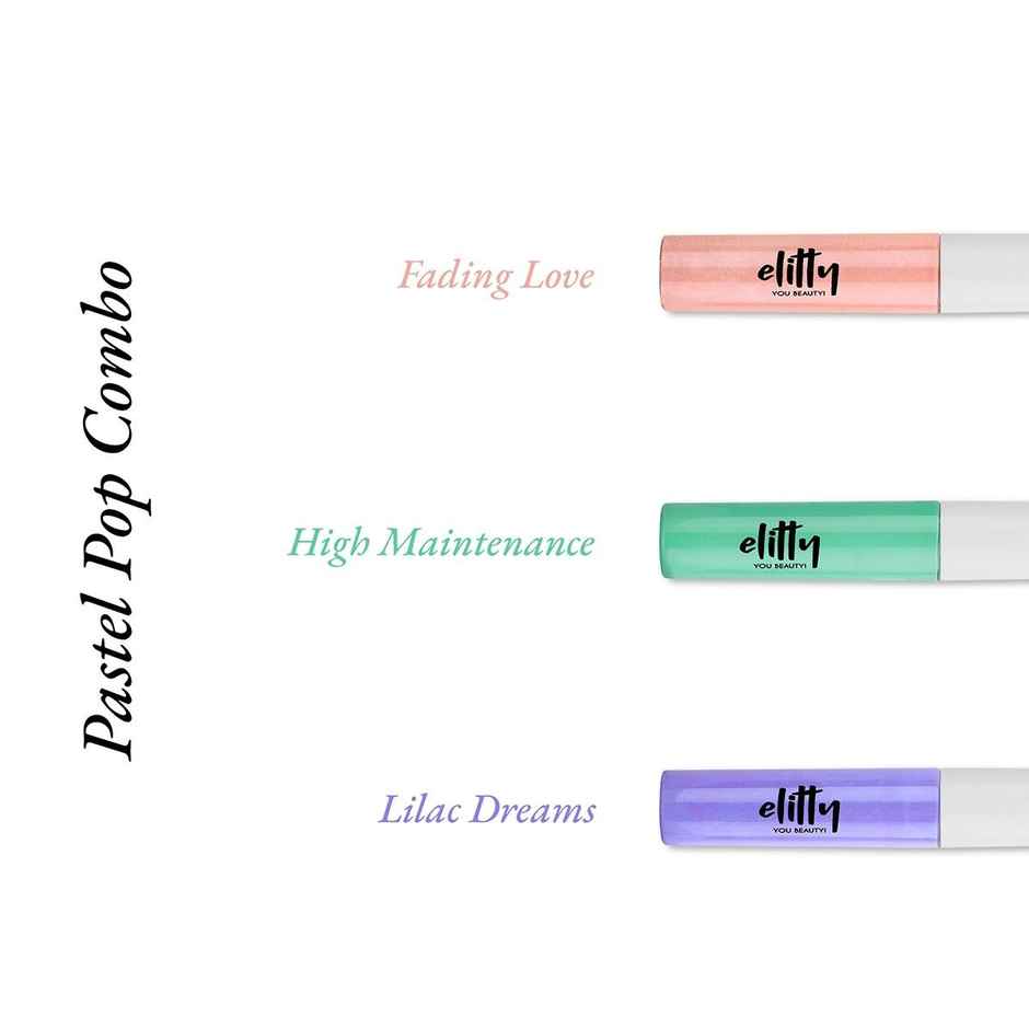 Elitty Pack Of 3 Colourful Liquid Waterproof Eyeliner- Pastel Pop