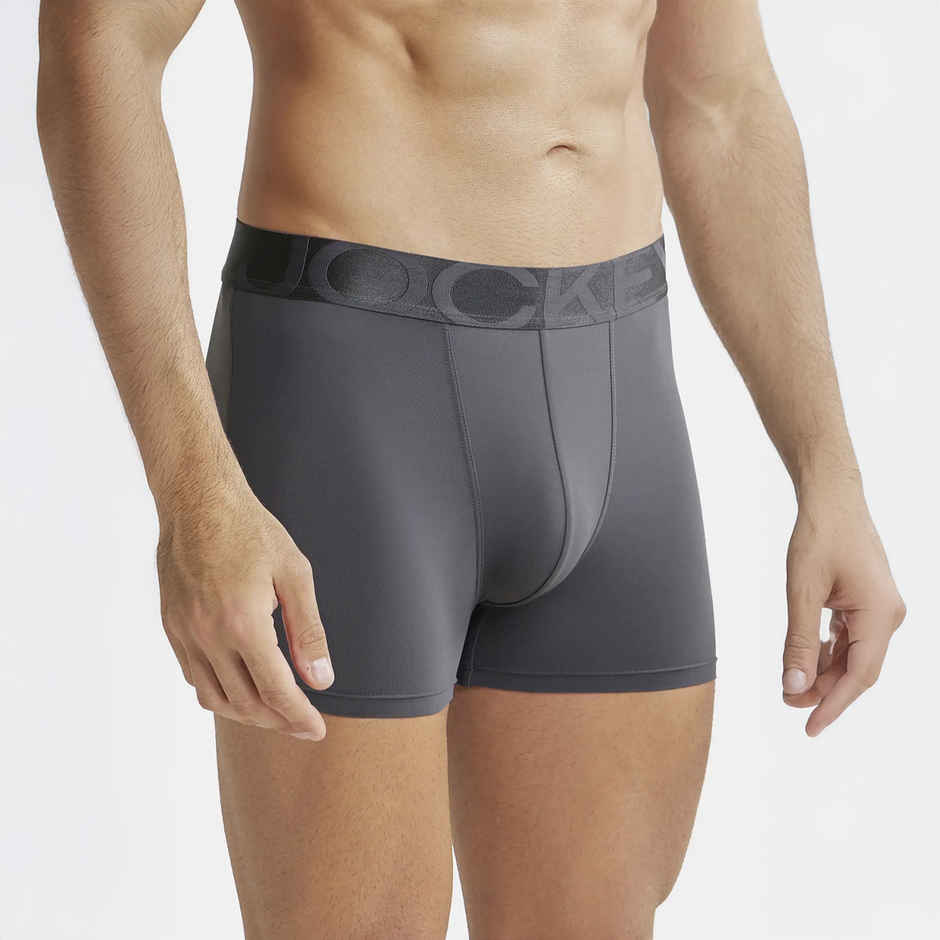 Jockey IC28 Men's Tactel Microfiber Elastane Stretch Underwear Solid Trunk | Ebony - XL | Ebony-XL