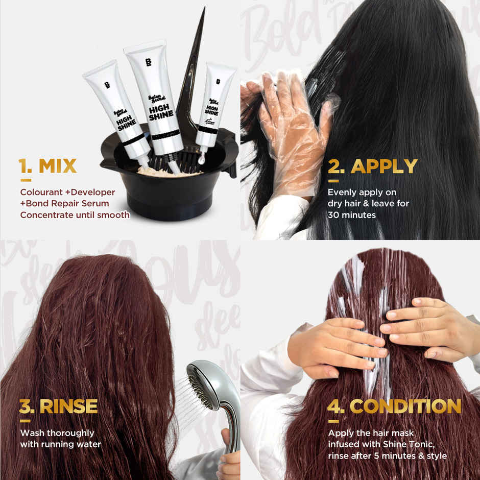 Bblunt Mahogany Salon Secret High Shine Conditioning Hair Colour | Reddish Brown