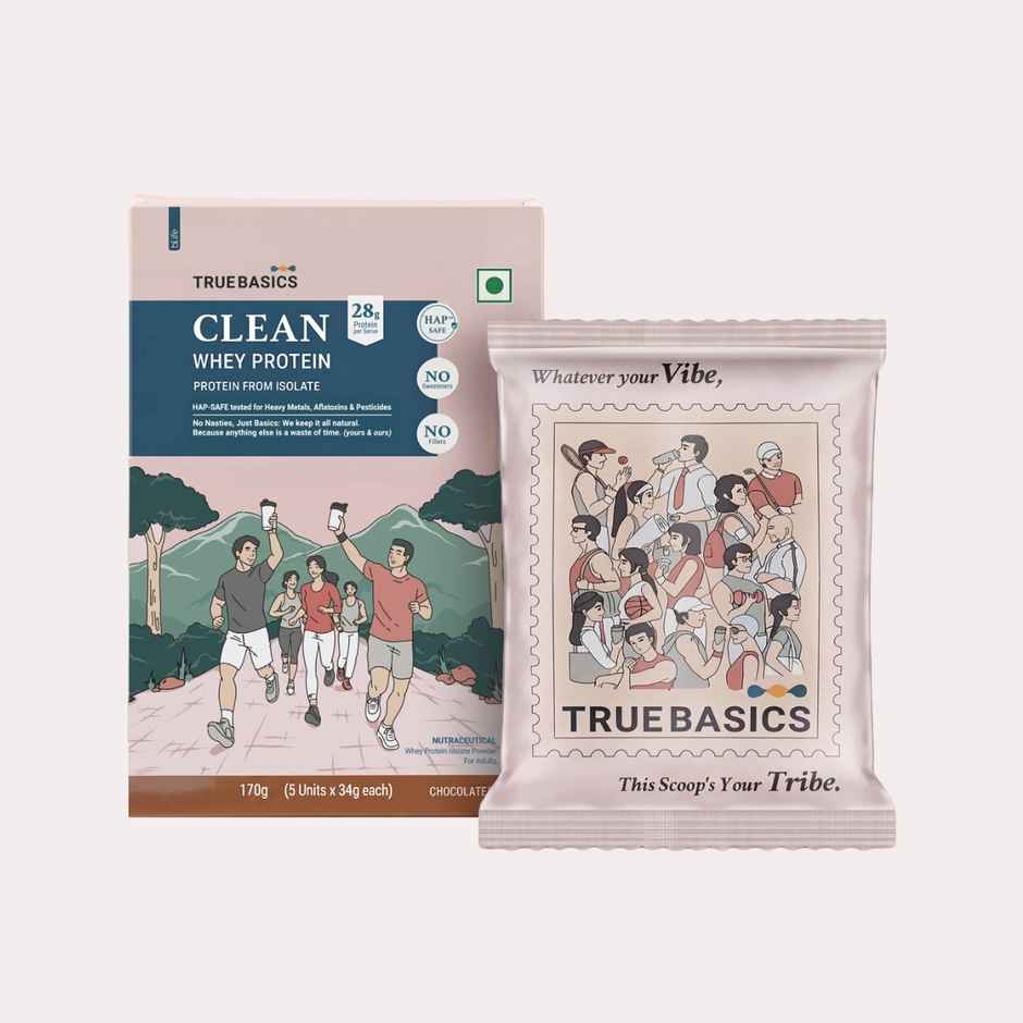 TrueBasics Clean Whey Pure Protein Isolate Powder (Chocolate)