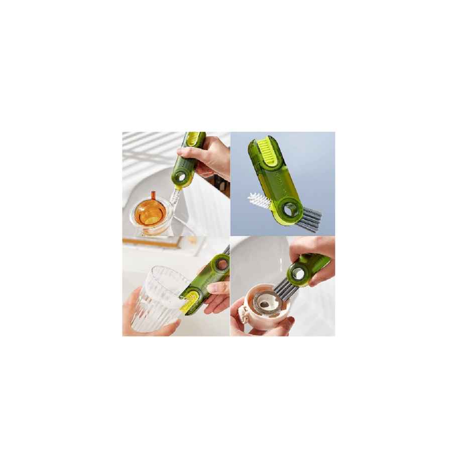 Soham Housewares Straw Cleaner Sponge Flexible Handle & Bristles Brush Cleaner