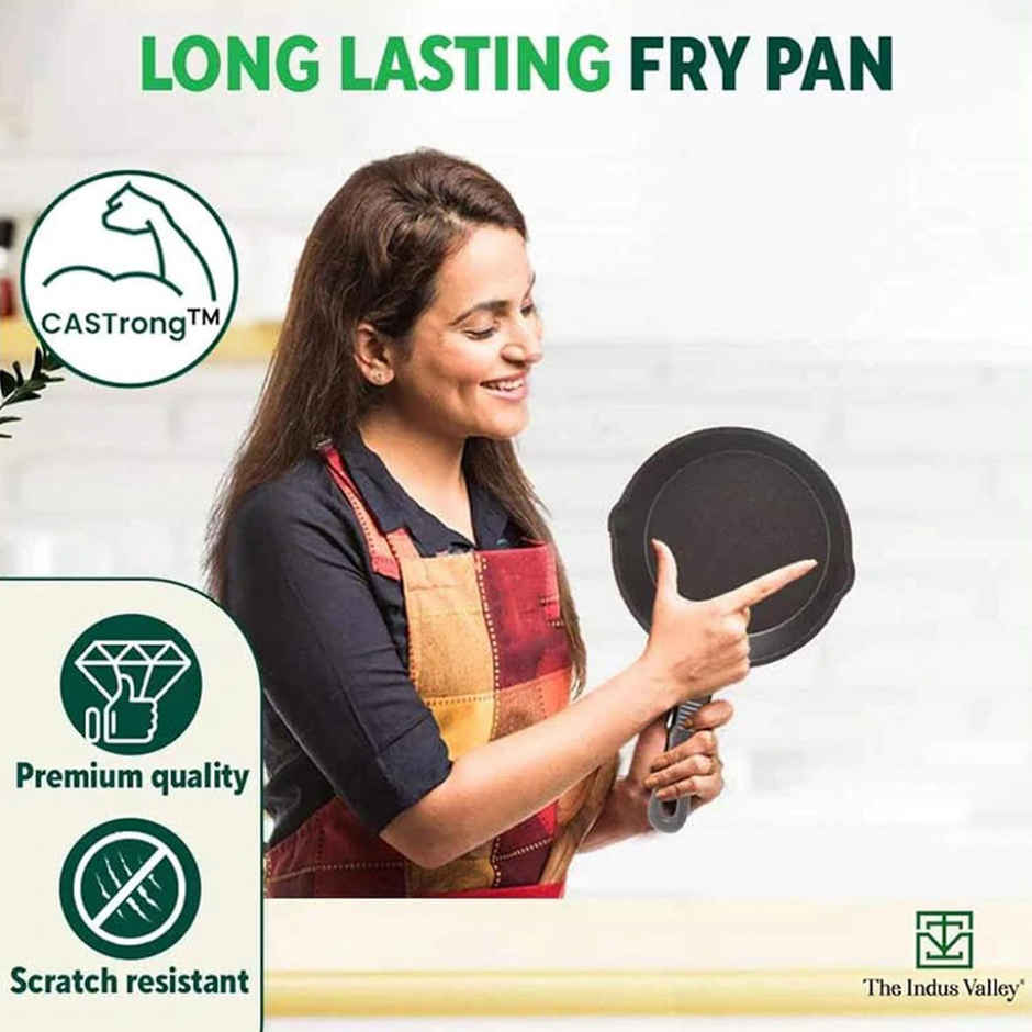 The Indus Valley Iron Fry Pan/Skillet With Long Handle|Very Small, 15.2Cm/6Inch, 0.42Ltr, 1.1Kg