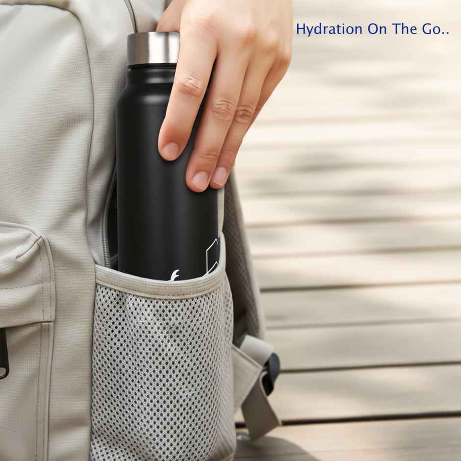 Flair Hexa Stainless Steel Water Bottle 1000 ml Black Color