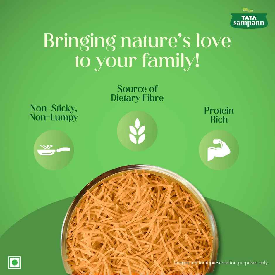 Tata Sampann Roasted Vermicelli | Protein Rich Seviyan | Made with Suji | No Added Maida