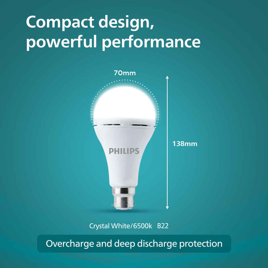 Philips Emergency LED Bulb | 13 W | Cool White | B22 | 3 Hrs