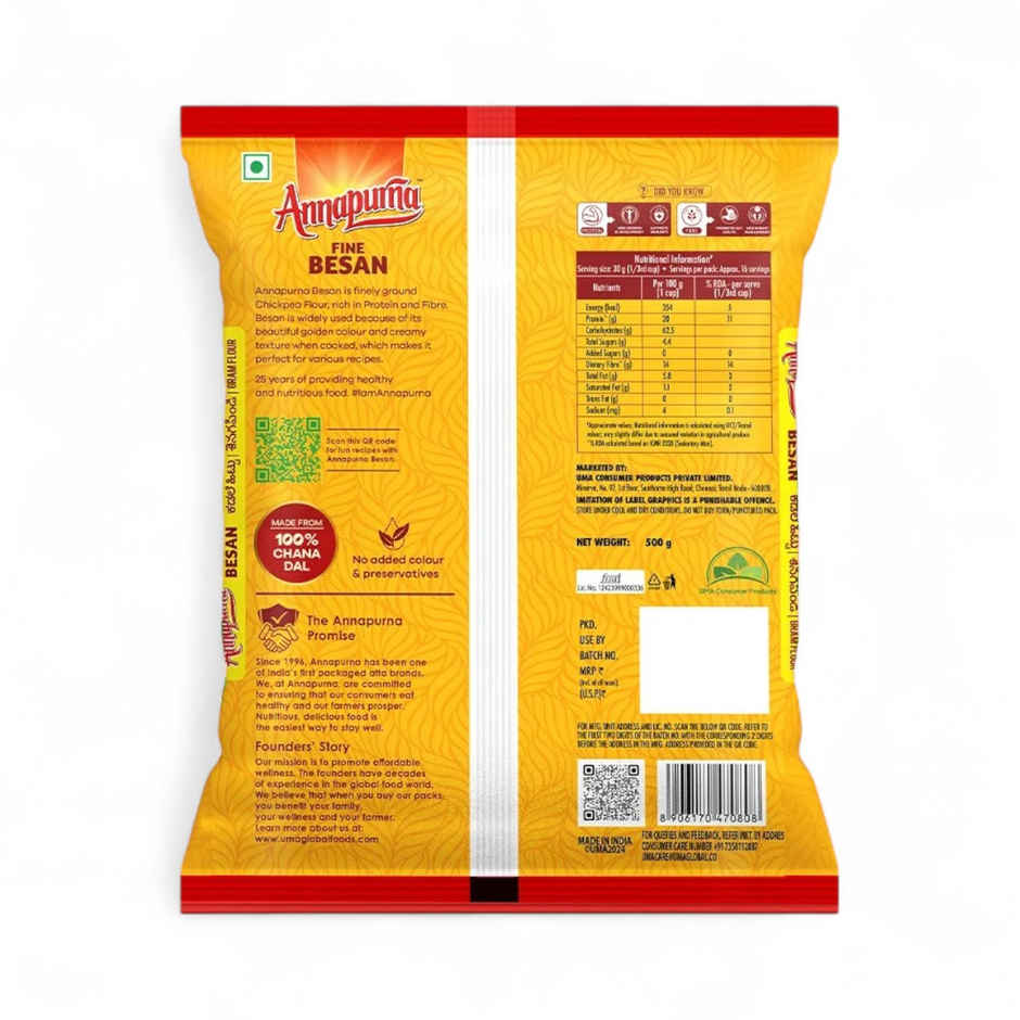 Annapurna Chakki Whole Wheat Atta(5kg) & Annapurna Fine Besan(500gms) Combo.